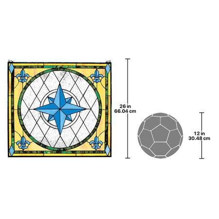 Design Toscano Compass Rose Stained Glass Window TF5030